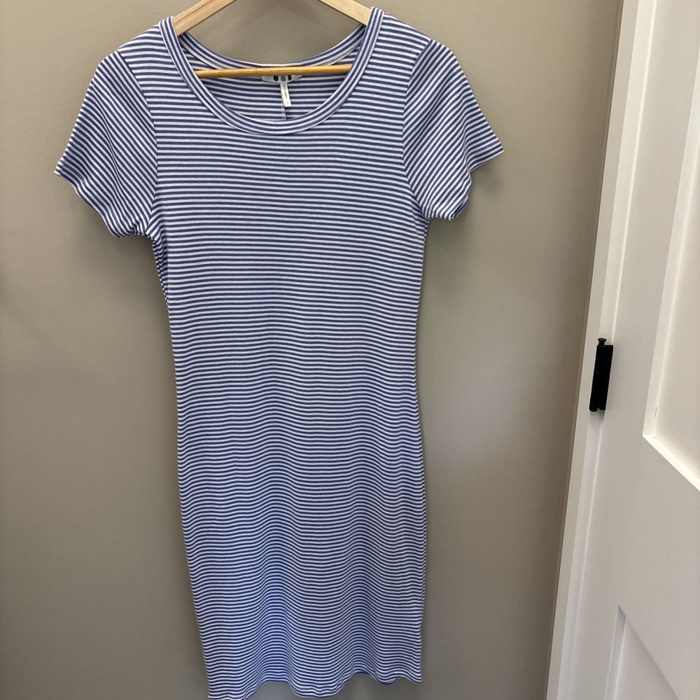 Three dots Striped Crew Neck Dress Size large